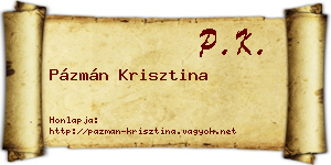 Pázmán Krisztina névjegykártya