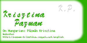 krisztina pazman business card
